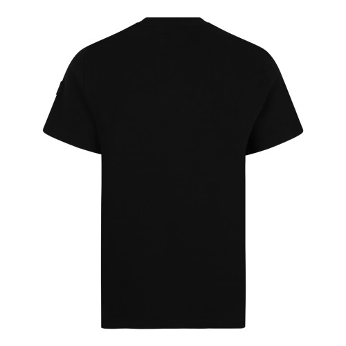 Moncler Black Logo Patch Cotton T-Shirt. 2