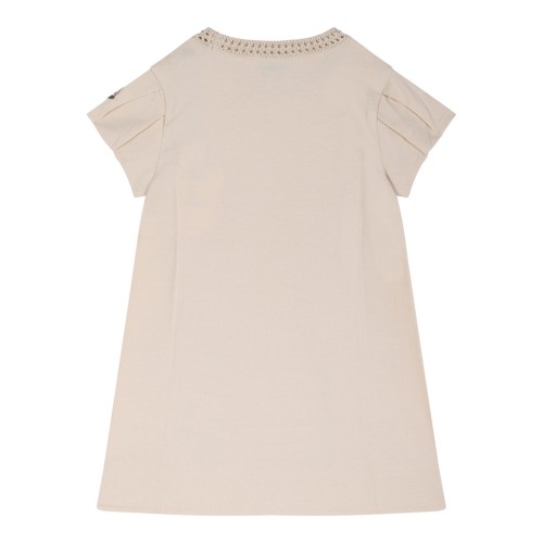 Crochet-Neck Logo Embroidered Dress