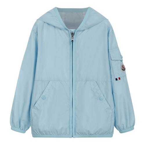 Moncler Kids Light Blue Hooded Jacket.