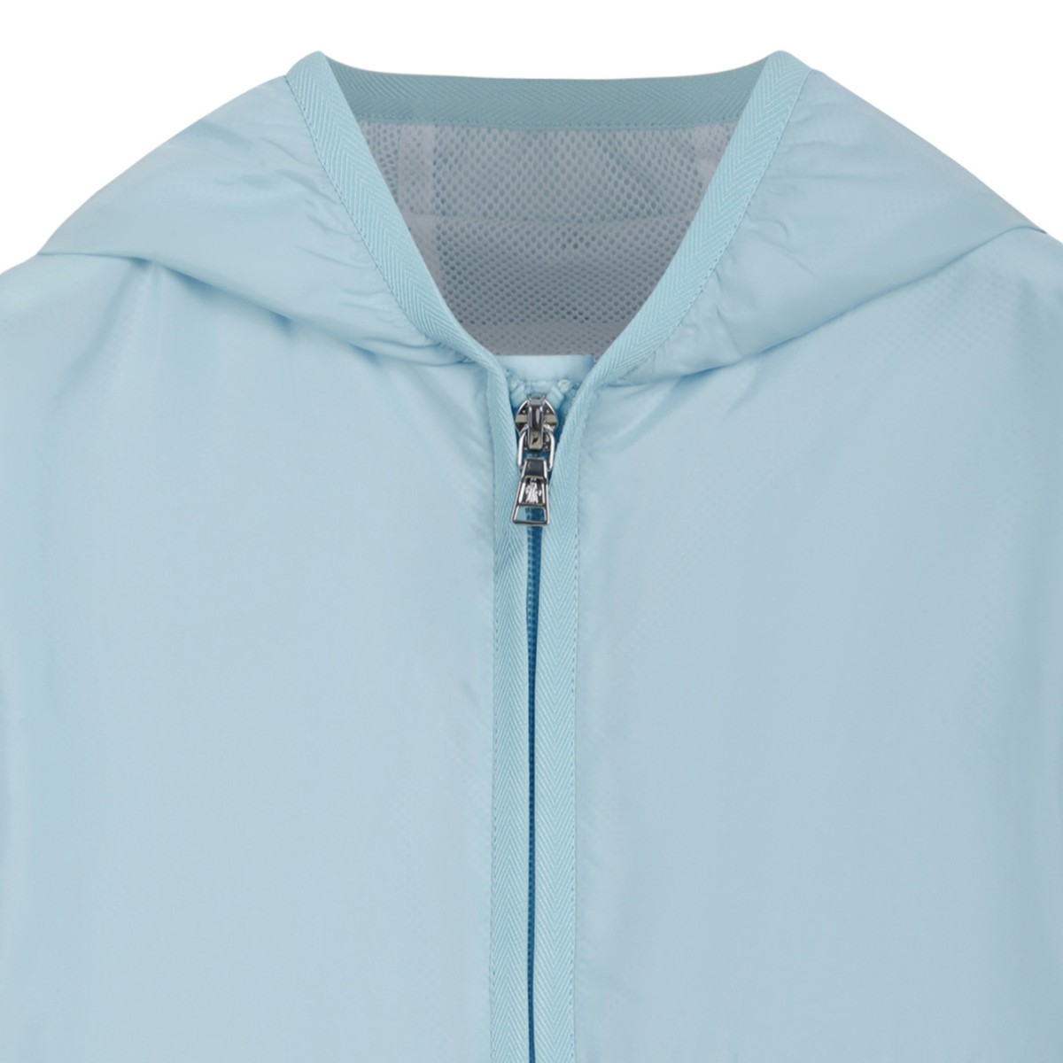 Moncler Kids Light Blue Hooded Jacket.