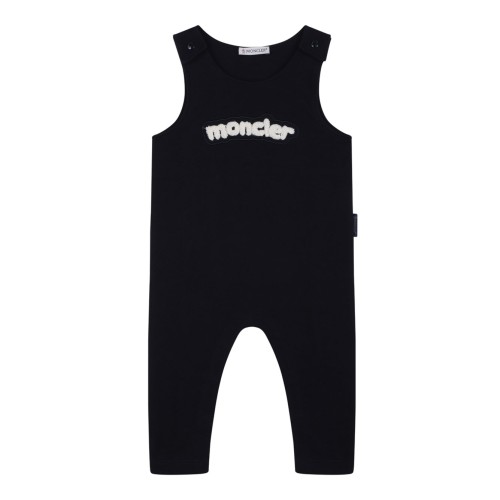 Blue Crew Neck Onesie With Striped