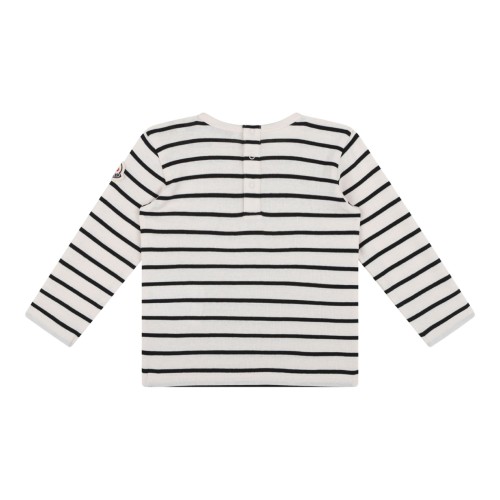 Blue Crew Neck Onesie With Striped