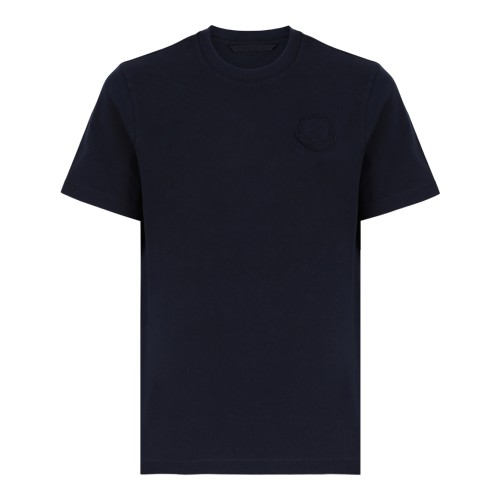 Moncler Navy Cotton Logo T-Shirt.