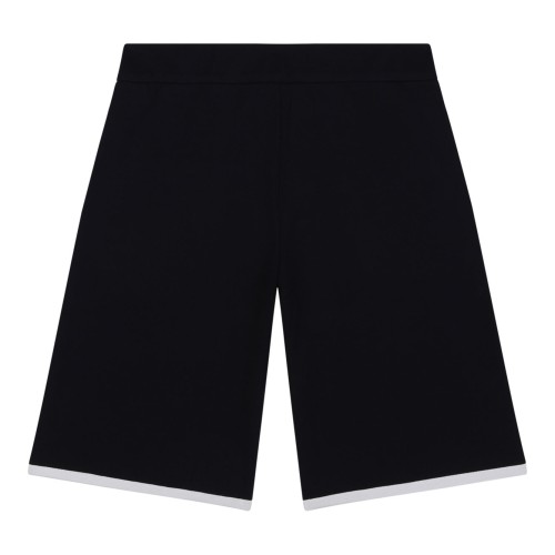 Navy Blue Cotton Jersey Shorts With Logo