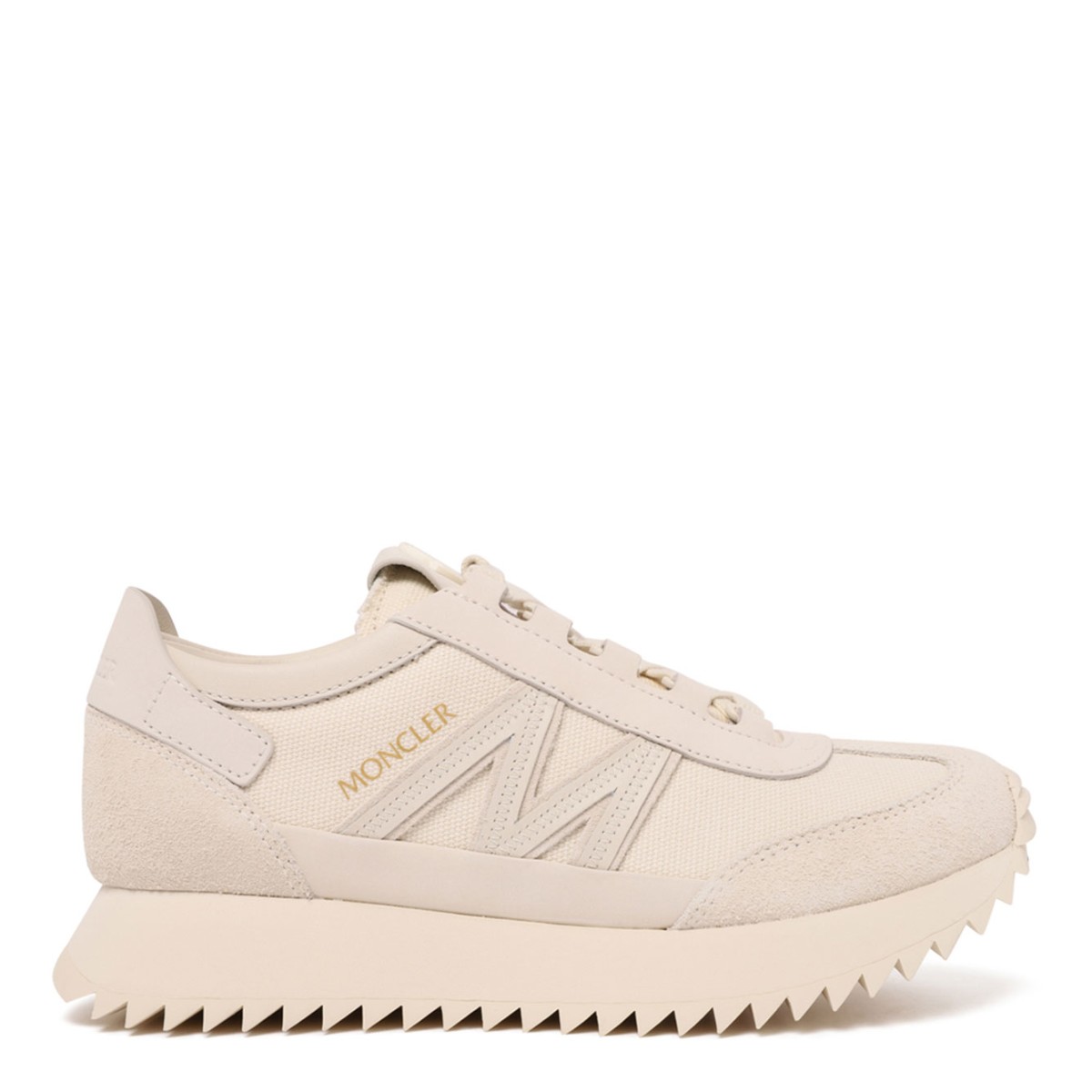 Pacey2 White Leather and Fabric Sneakers