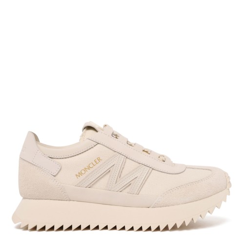 Pacey2 White Leather and Fabric Sneakers