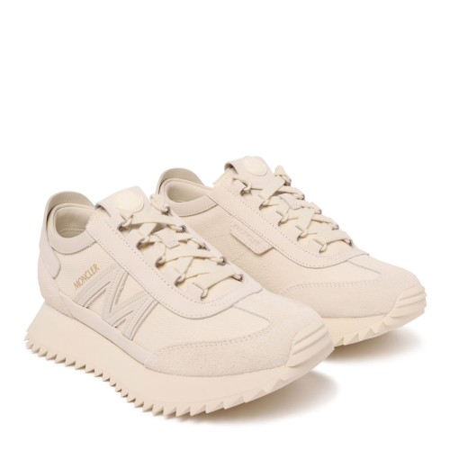 Pacey2 White Leather and Fabric Sneakers