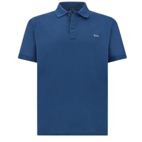 Paul & Shark Blue Cotton Piqu Polo Shirt. 