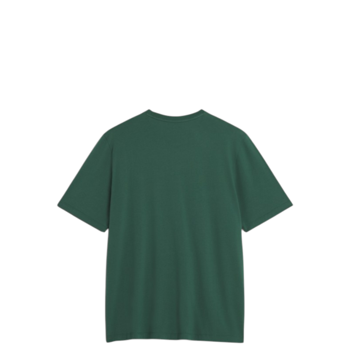 Maison Kitsun Green Cotton T-Shirt with Fox Patch.