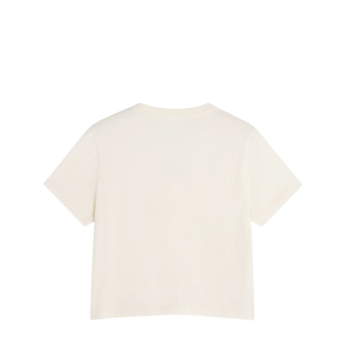 Maison Kitsun Cream Cotton Logo T-Shirt. 2