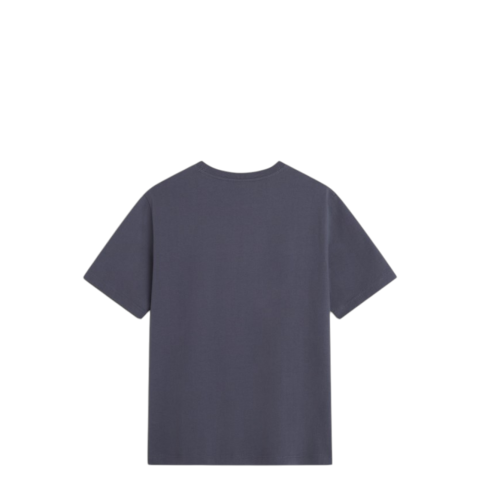 Maison Kitsun Navy Cotton T-Shirt with Fox Patch. 