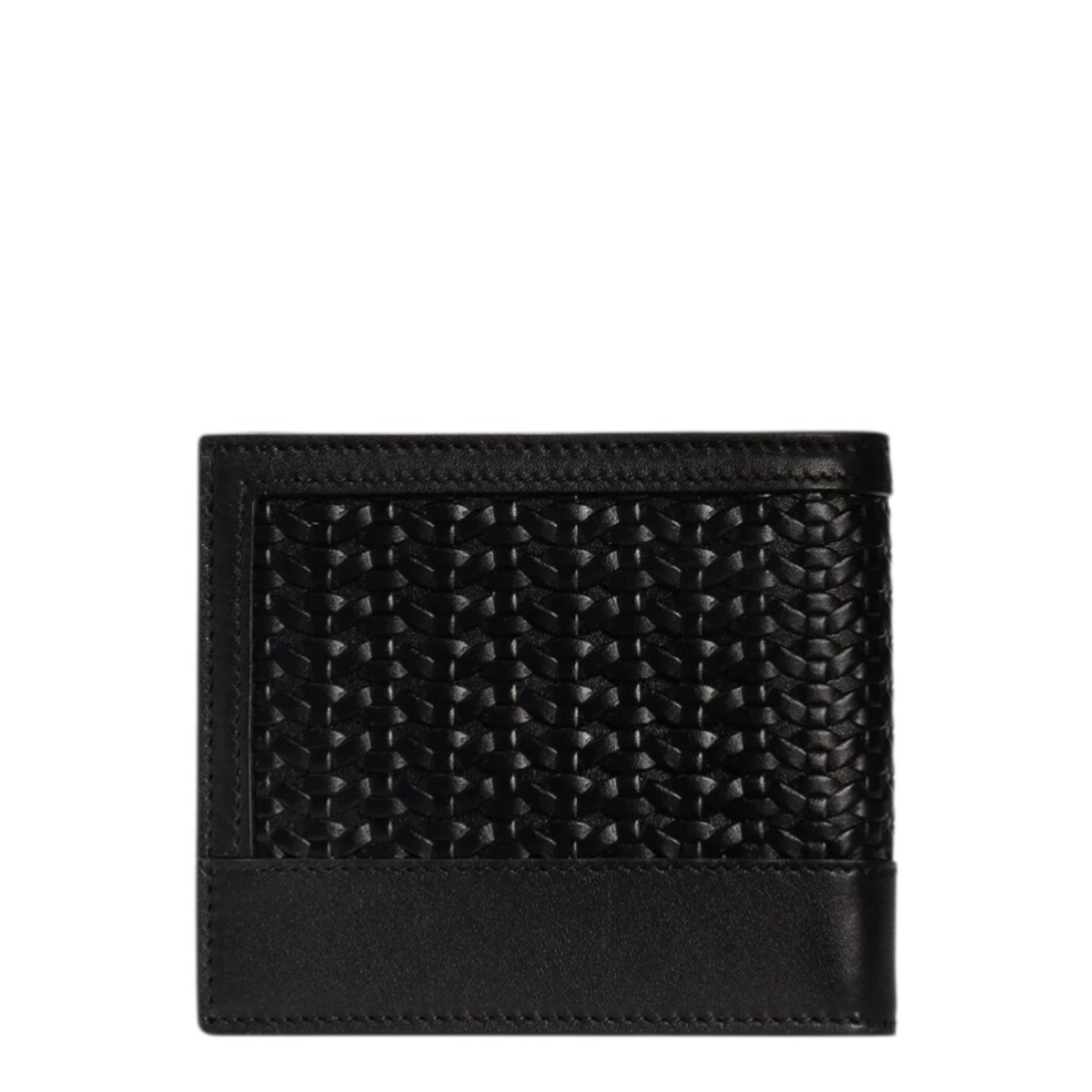 Black Woven Plonge Calfskin Wallet