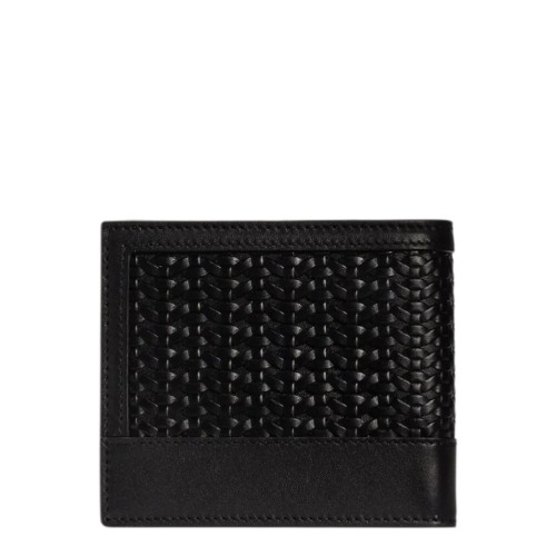 Black Woven Plonge Calfskin Wallet