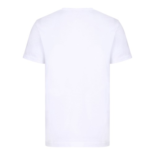 Optical White Cotton T-Shirt With Heraldic Patch