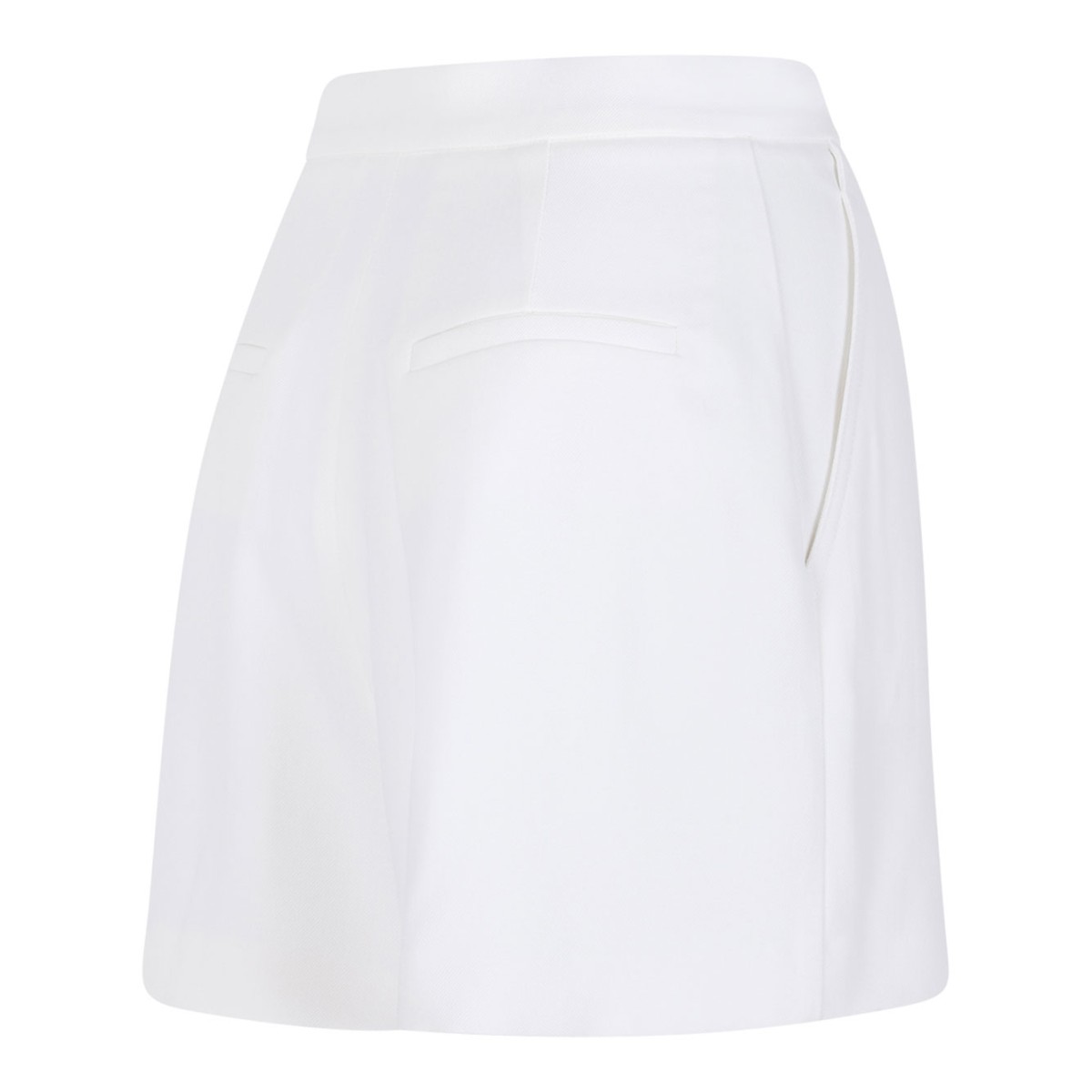White Gabardine Shorts With Jewel Logo