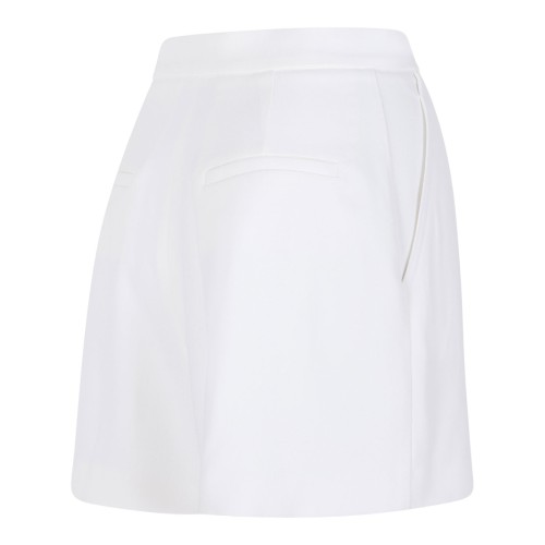 White Gabardine Shorts With Jewel Logo