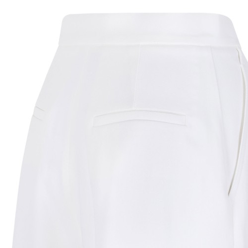 White Gabardine Shorts With Jewel Logo