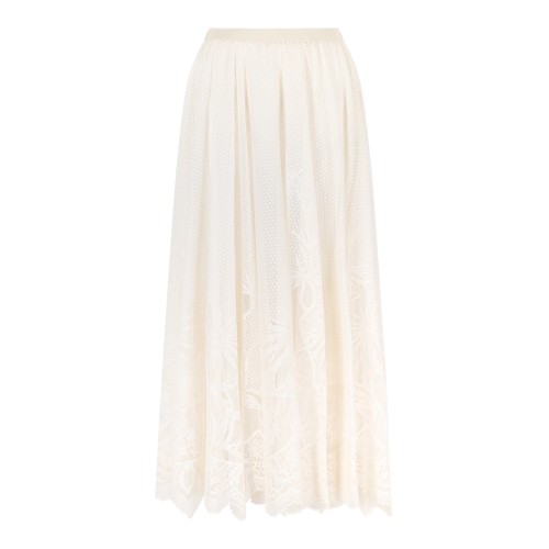 Fabiana Filippi Cream Embroidered Maxi Skirt. 