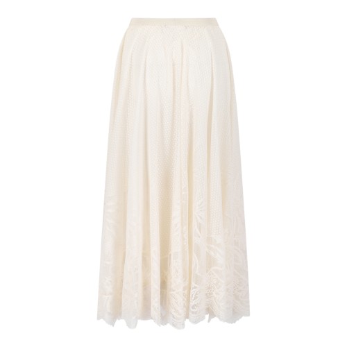 Fabiana Filippi Cream Embroidered Maxi Skirt.  2