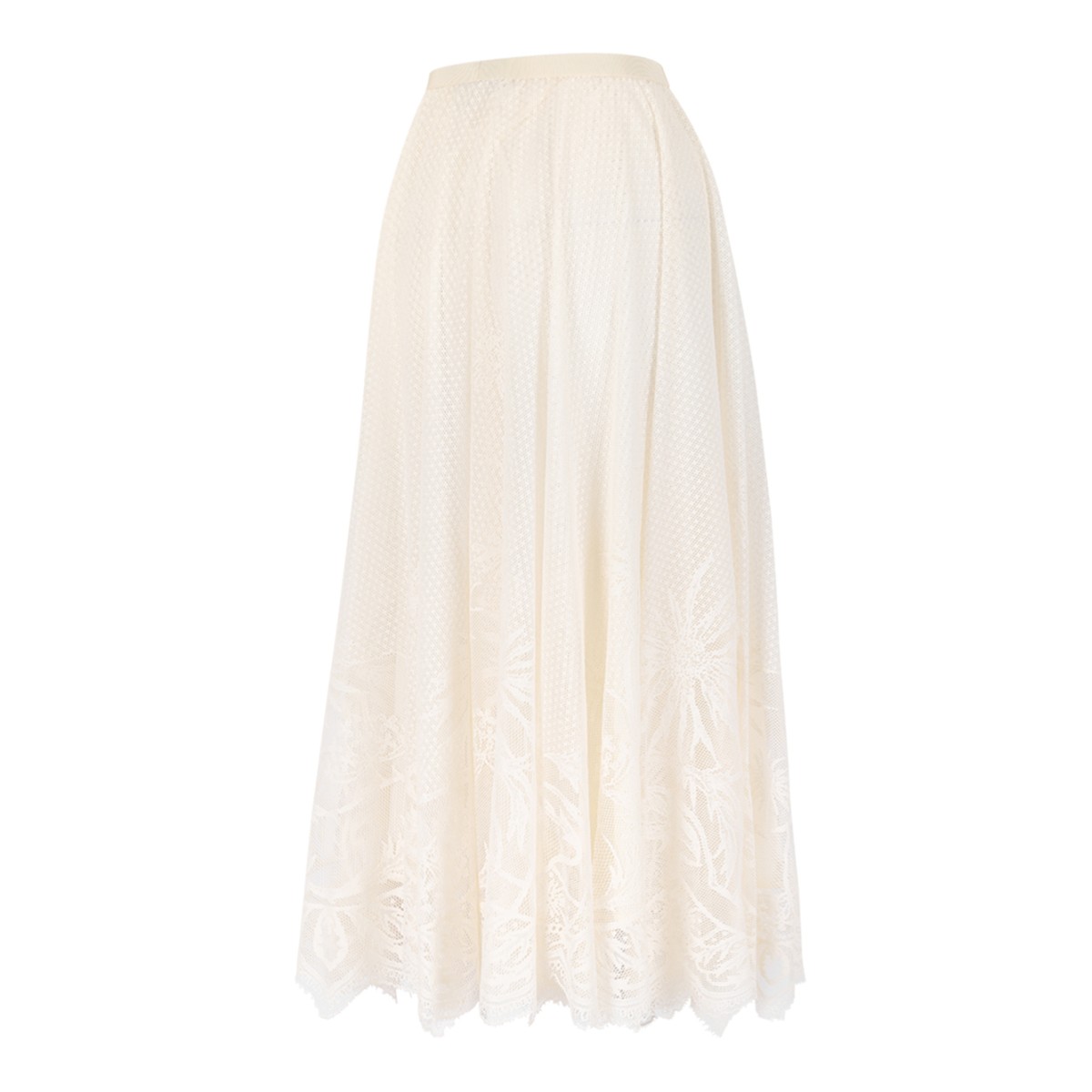 Fabiana Filippi Cream Embroidered Maxi Skirt. 