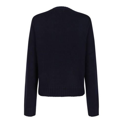 Navy Blue Graphic-Print Cotton Jumper 2