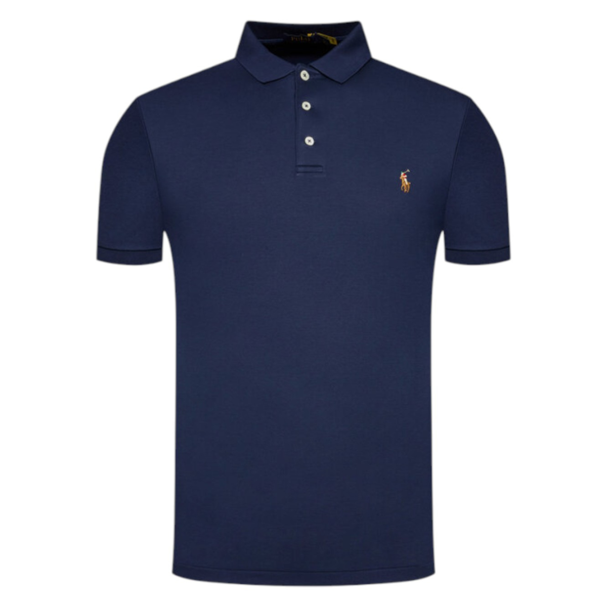 Refined Navy Polo Shirt With Embroidered Logo