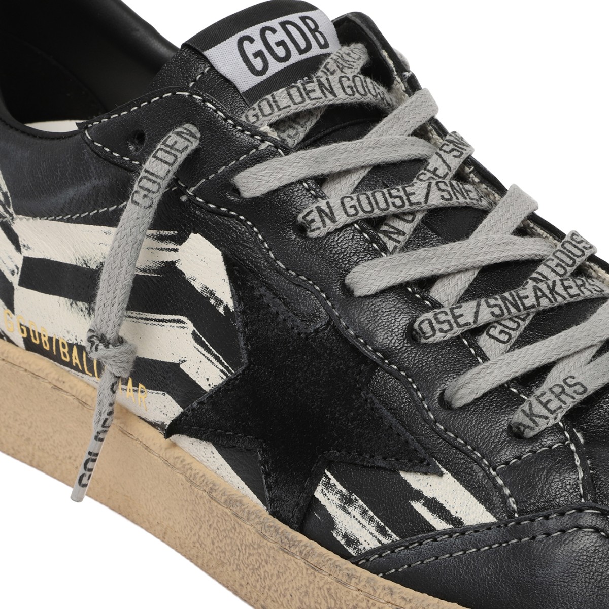 Golden Goose Ball Star Black Leather Sneakers.