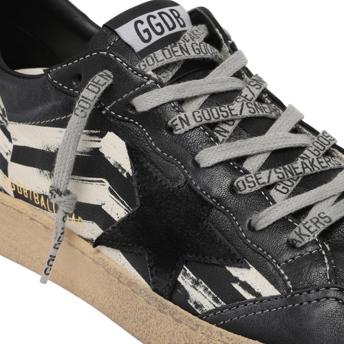 Golden Goose Ball Star Black Leather Sneakers.