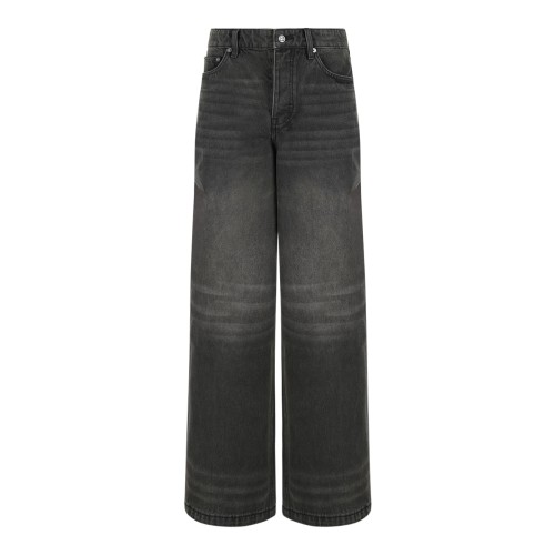 Ksubi Washed Black Wide-Leg Jeans.