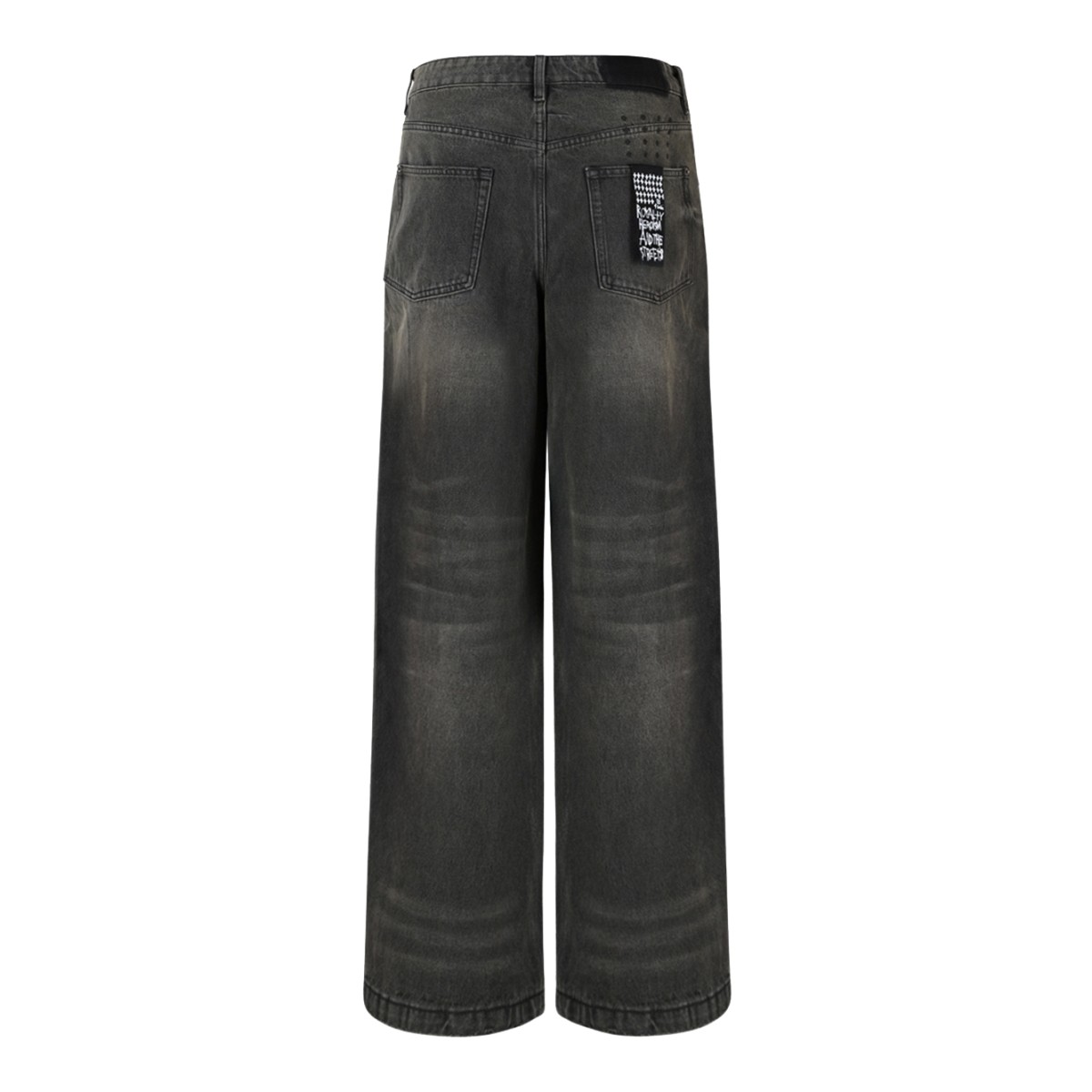 Ksubi Washed Black Wide-Leg Jeans.