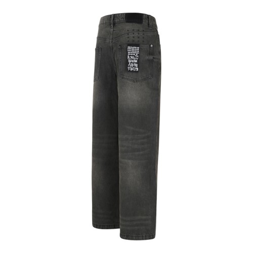 Ksubi Washed Black Wide-Leg Jeans.