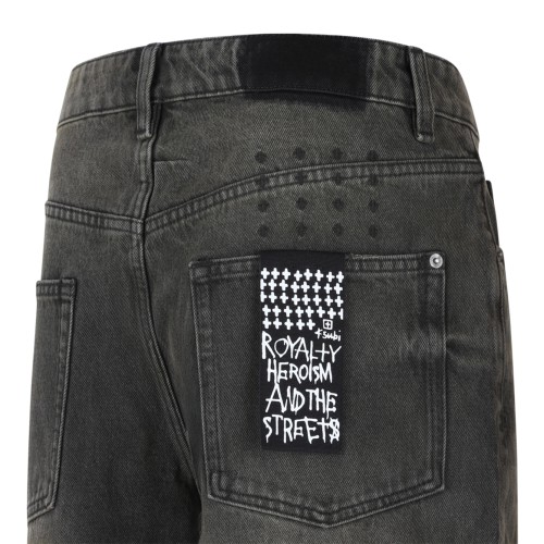 Ksubi Washed Black Wide-Leg Jeans.