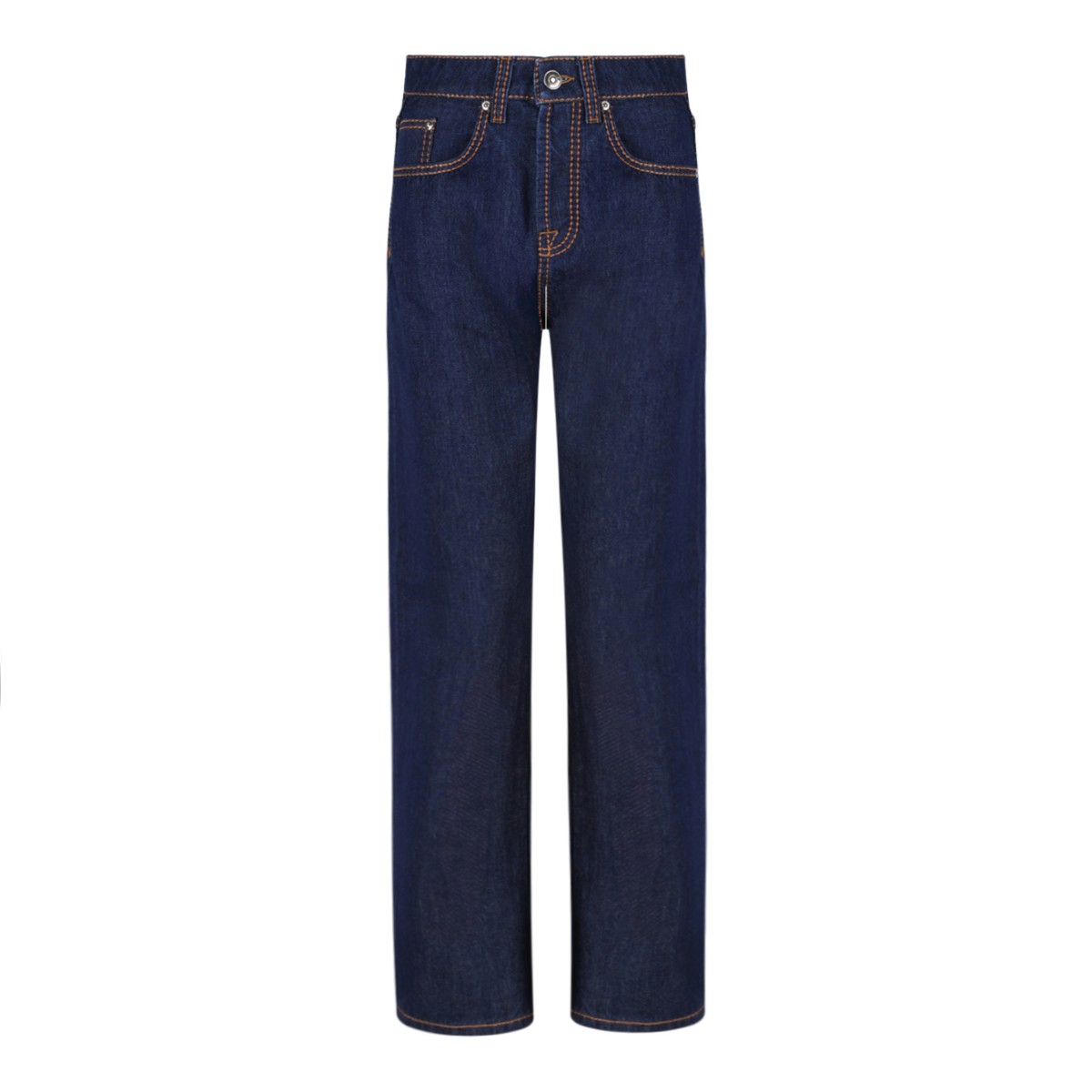 Versace Dark Blue Straight-Leg Jeans.