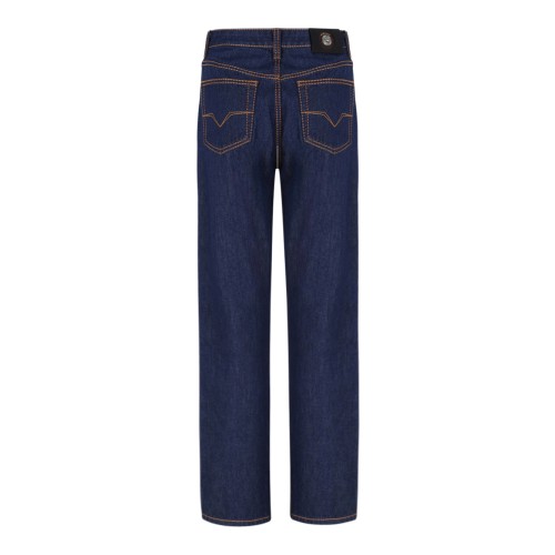 Versace Dark Blue Straight-Leg Jeans. 2
