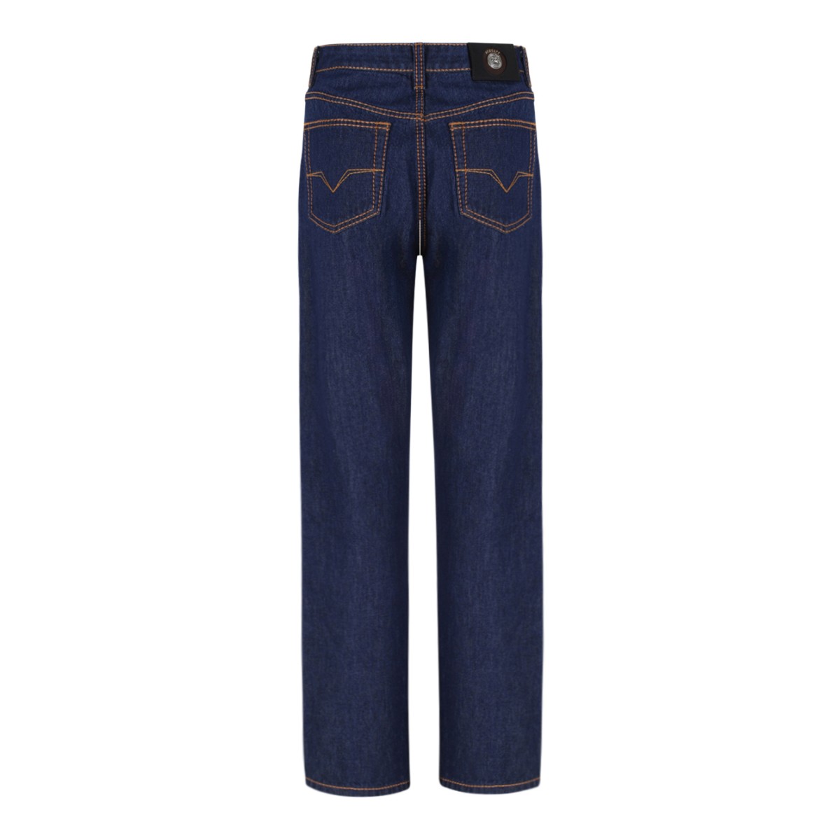 Versace Dark Blue Straight-Leg Jeans.