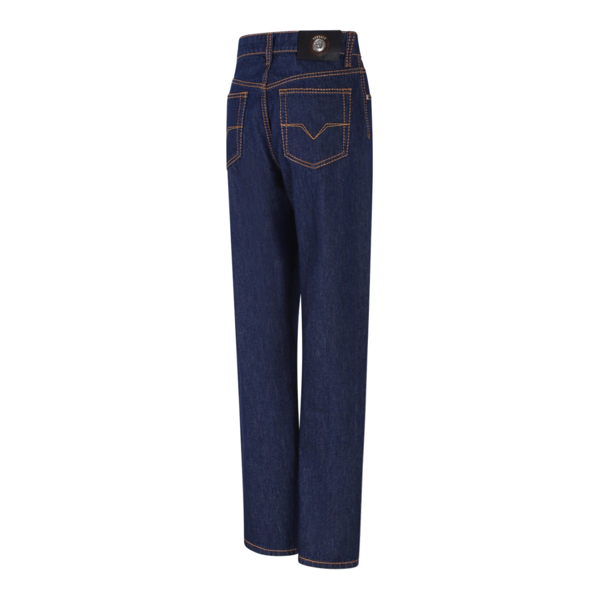 Versace Dark Blue Straight-Leg Jeans.