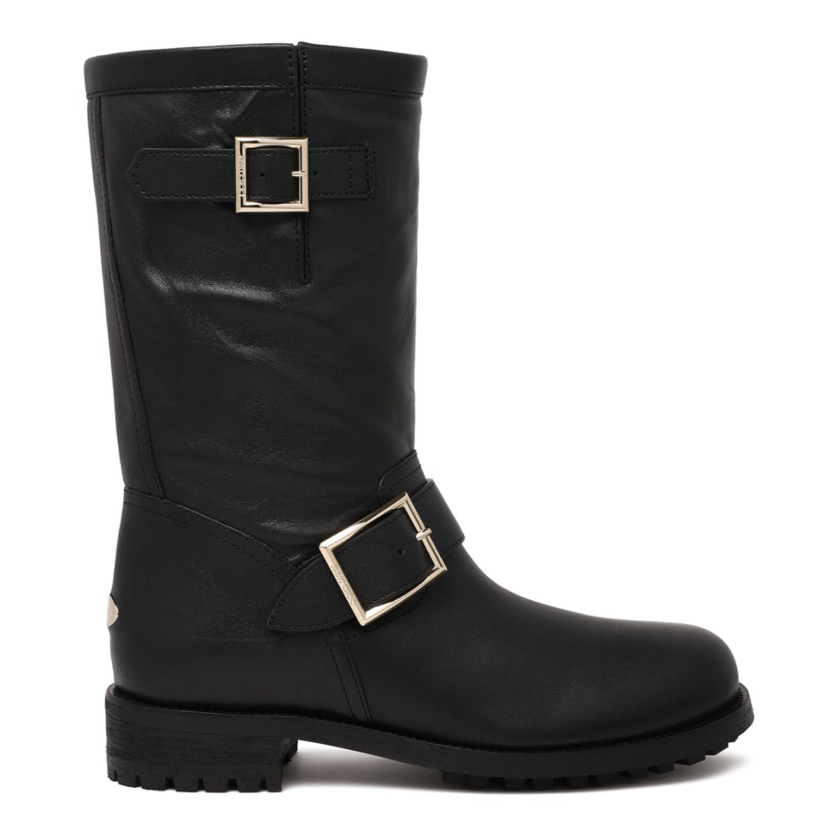 Jimmy Choo Black Leather Biker Boots.