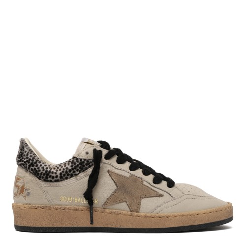 Golden Goose Ball Star White Leather Sneakers.