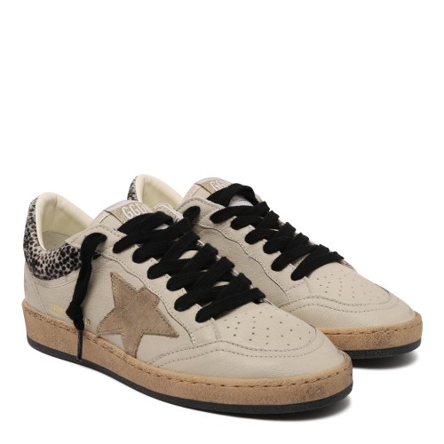 Golden Goose Ball Star White Leather Sneakers.