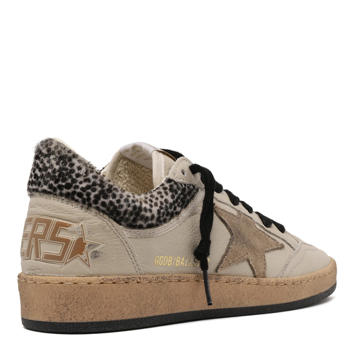Golden Goose Ball Star White Leather Sneakers.