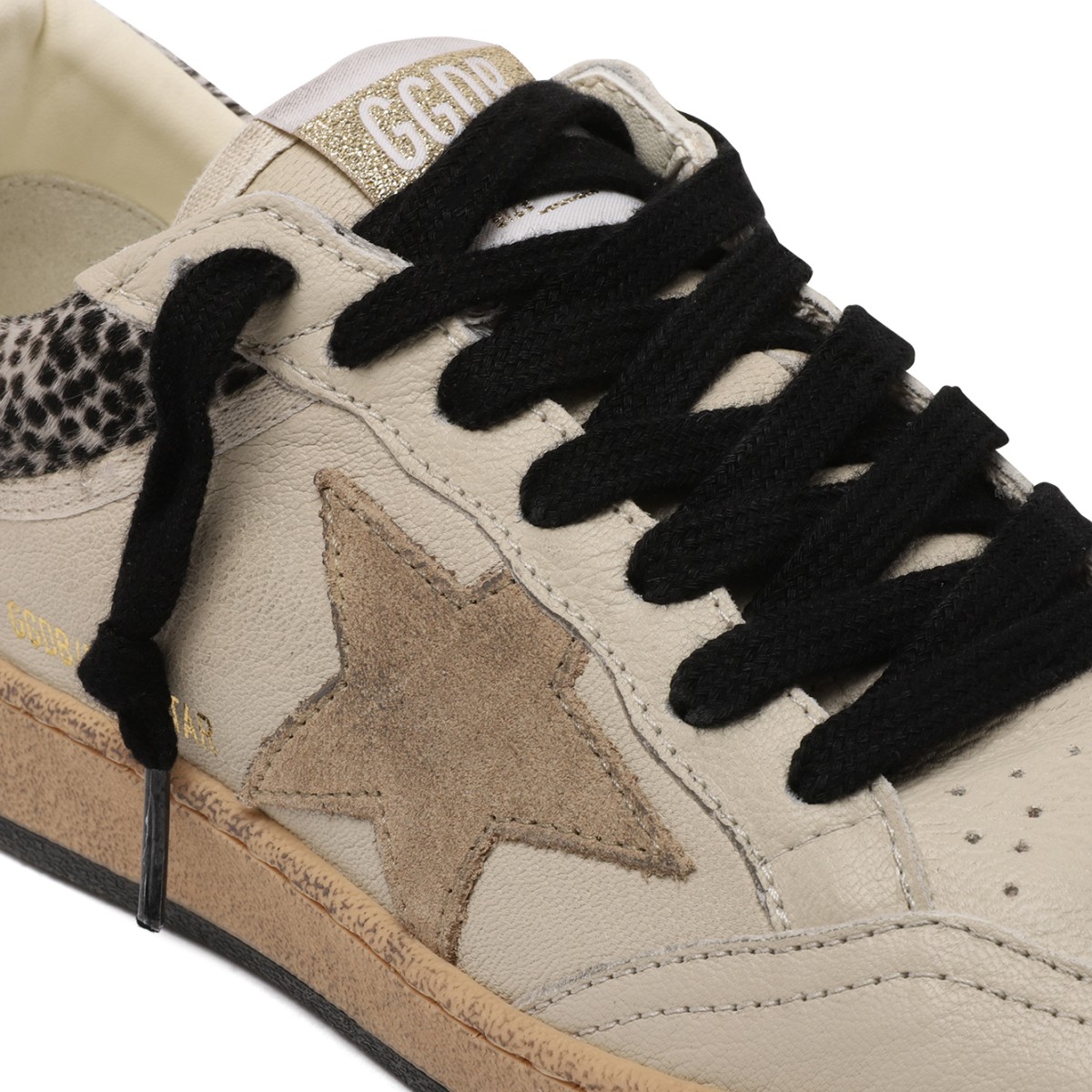 Golden Goose Ball Star White Leather Sneakers.