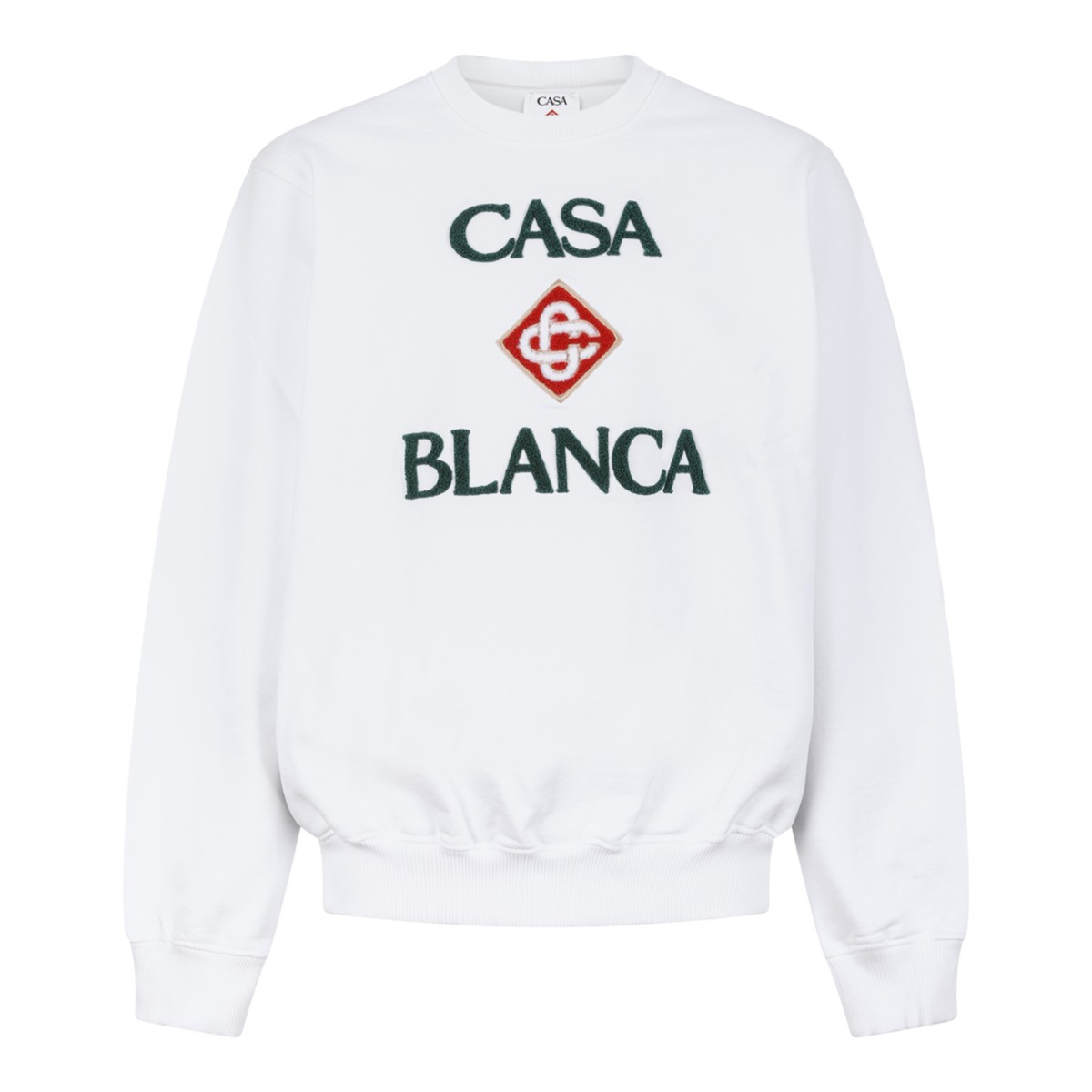 Casablanca White Logo Print Sweatshirt.