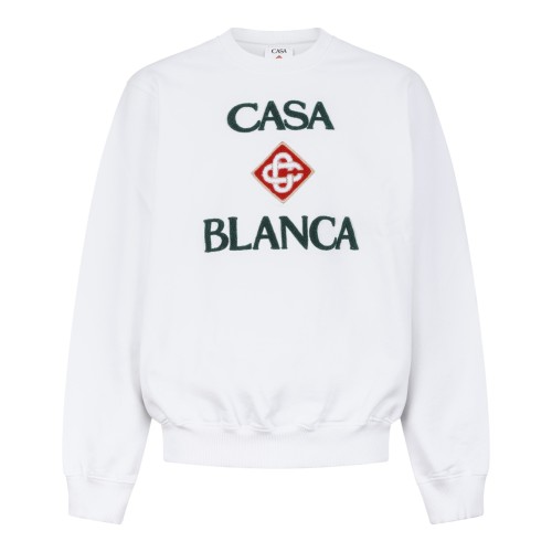 Casablanca White Logo Print Sweatshirt.