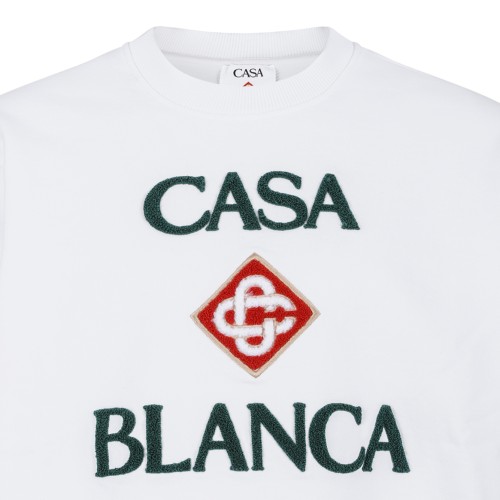 Casablanca White Logo Print Sweatshirt.