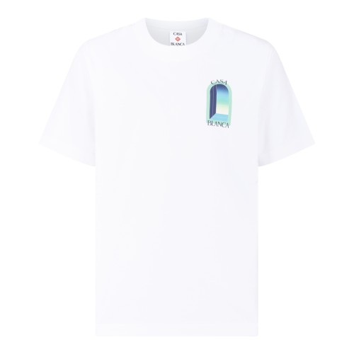 Casablanca White Cotton Graphic T-Shirt.