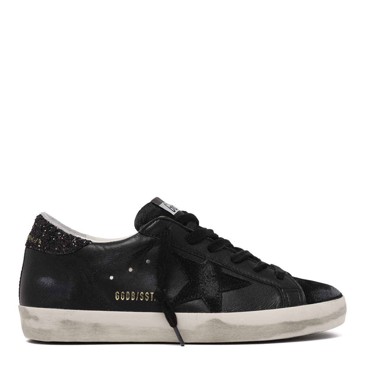 Golden Goose Super-Star Black Leather Sneakers.
