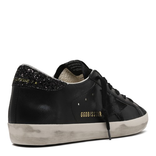 Golden Goose Super-Star Black Leather Sneakers.