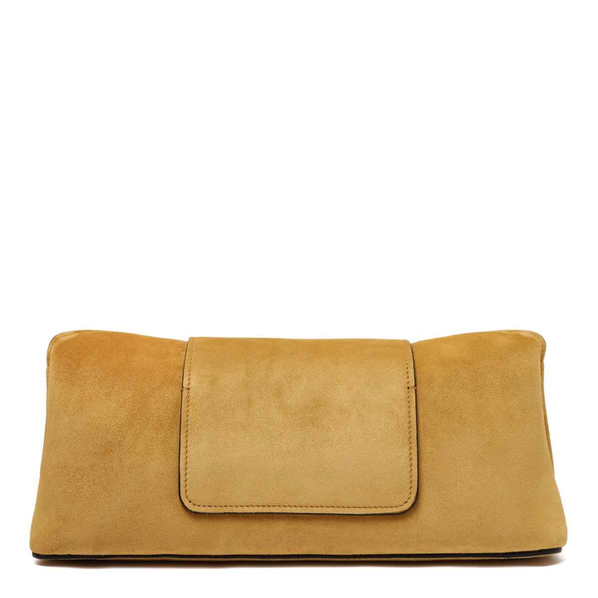 Versace Camel Suede Clutch Bag.