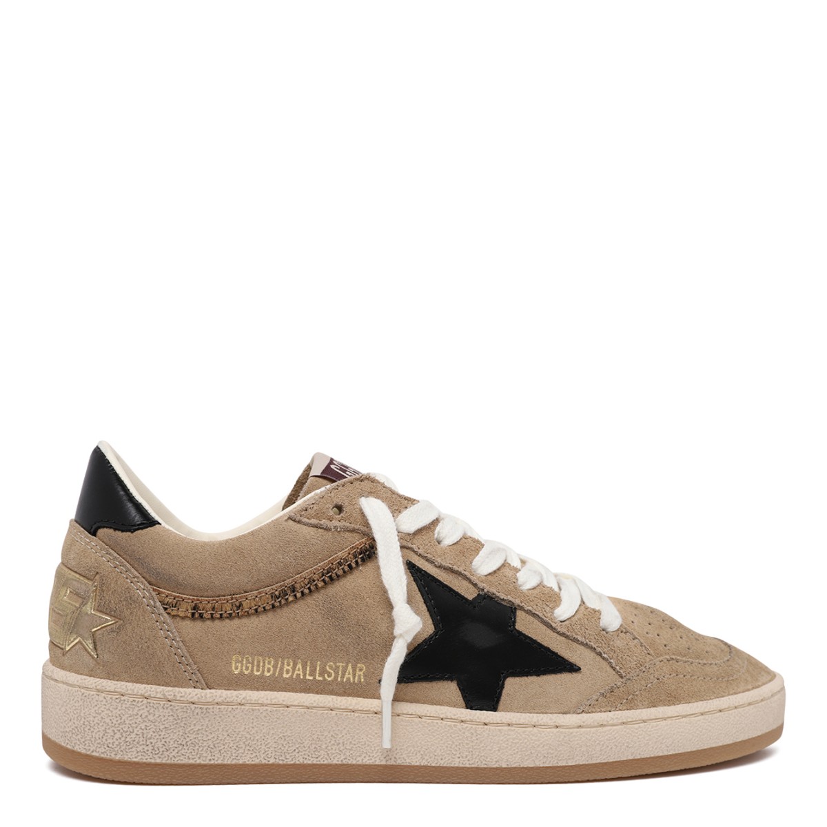 Golden Goose Ball Star Beige Suede Sneakers.