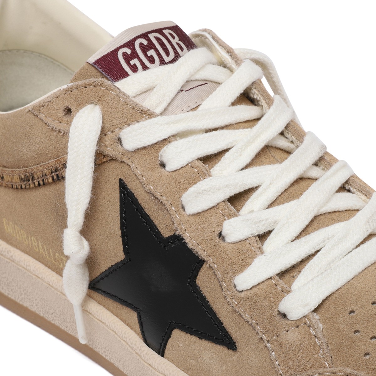 Golden Goose Ball Star Beige Suede Sneakers.